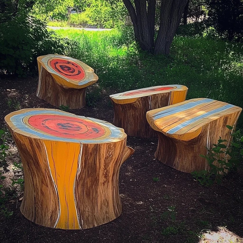 Painted Log Garden Seats: An Incredible 7-Step Guide to Transform Your Outdoor Space